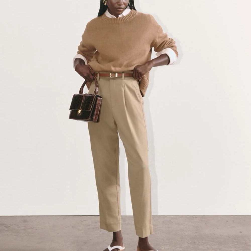 Everlane High-Rise Jeans in Beige